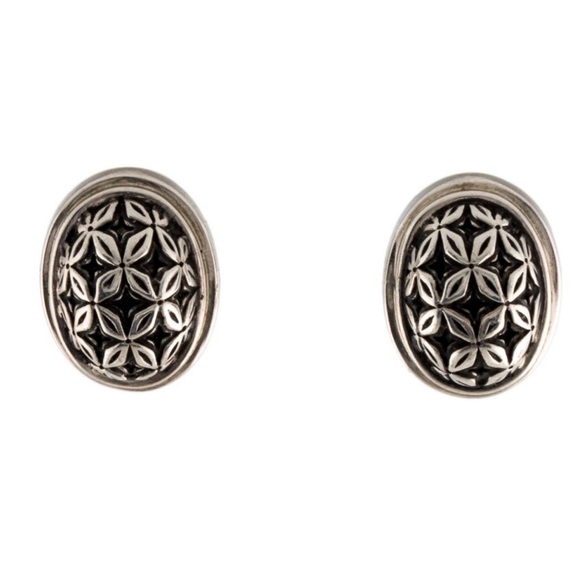 Michael Dawkins Earrings Sterling Silver Pierced Floral design - Picture 1 of 6